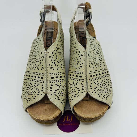 Pikolinos Women's Benissa Smoke Leather Wedge Sandals 868-9342 Size 40/ 9-9.5 US - Picture 3 of 12